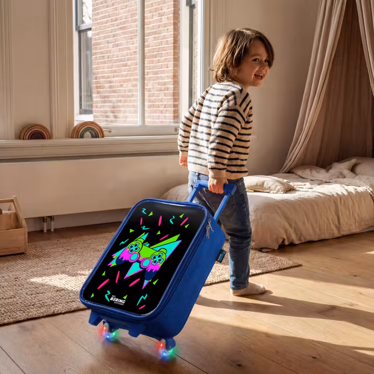 Kinderkoffer - Blauw - Neon controller op zwart — 3