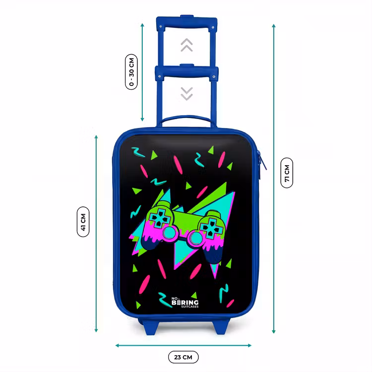 Kinderkoffer - Blauw - Neon controller op zwart — 6