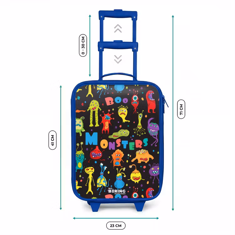 Kinderkoffer - Blauw - Patroon van monsters — 6
