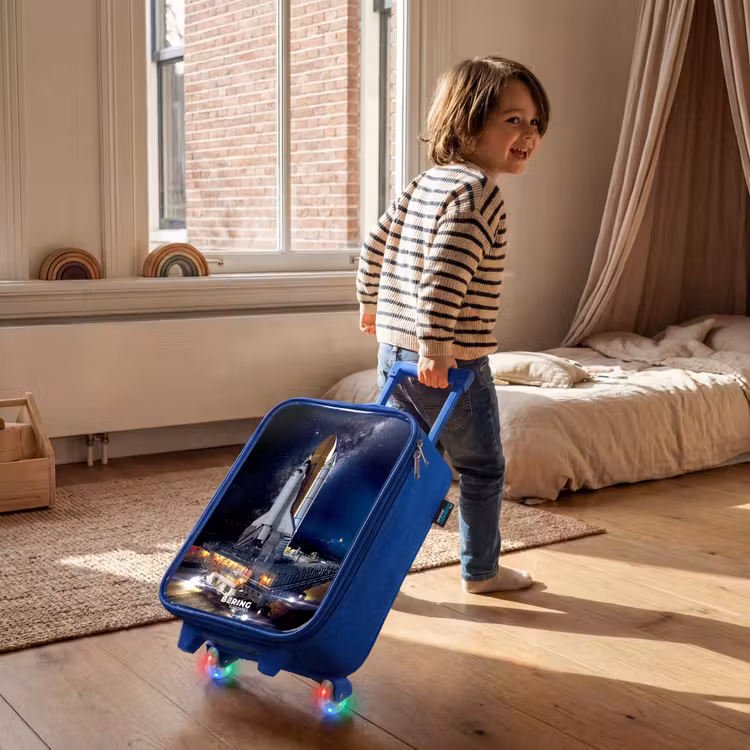 Kinderkoffer - Blauw - Spaceshuttle die kan opstijgen — 3