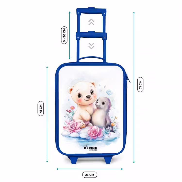 Kinderkoffer - Blauw - IJsbeer en zeehond op een ijsschots — 6