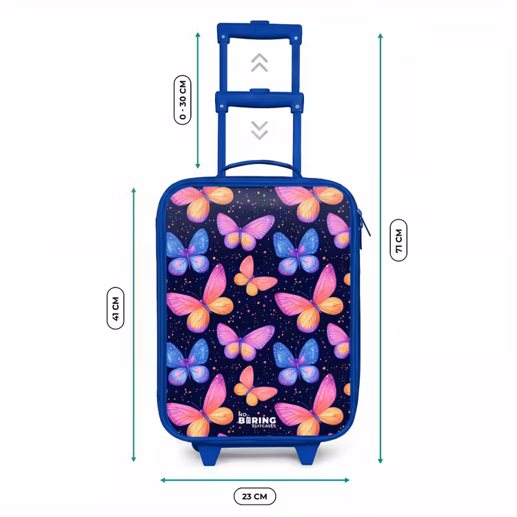 Kinderkoffer - Blauw - Kleurrijke vlinders in roze en blauw — 6