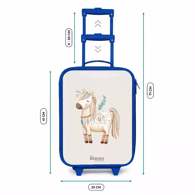 Kinderkoffer - Blauw - Bohemian paard in beige tinten — 6