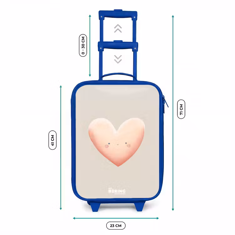 Kinderkoffer - Blauw - Hart in pastel kleuren — 6