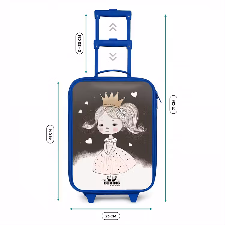 Kinderkoffer - Blauw - Verlegen prinses met bloem — 6