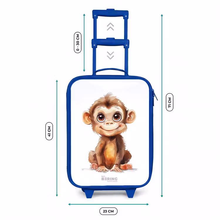 Kinderkoffer - Blauw - Baby aap — 6