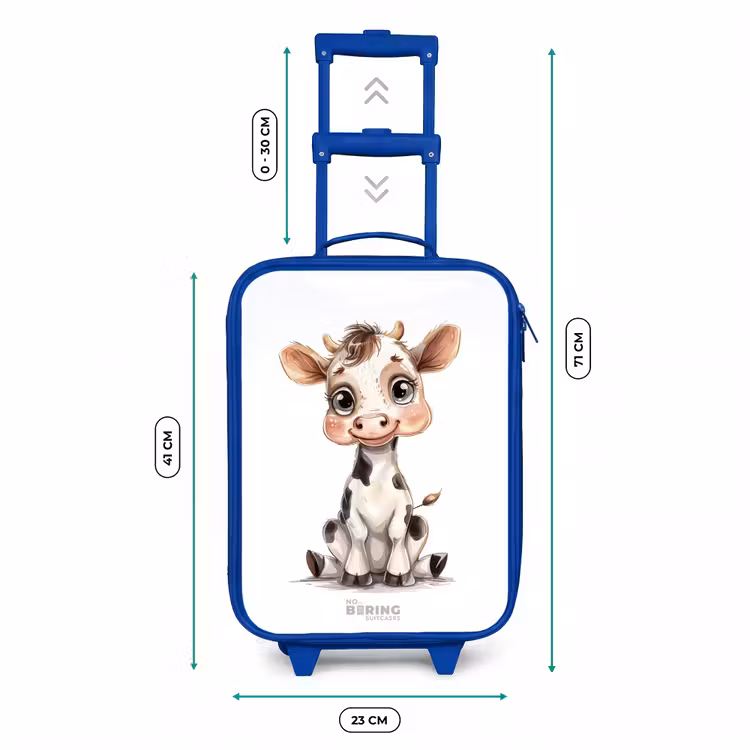Kinderkoffer - Blauw - Baby koe — 6