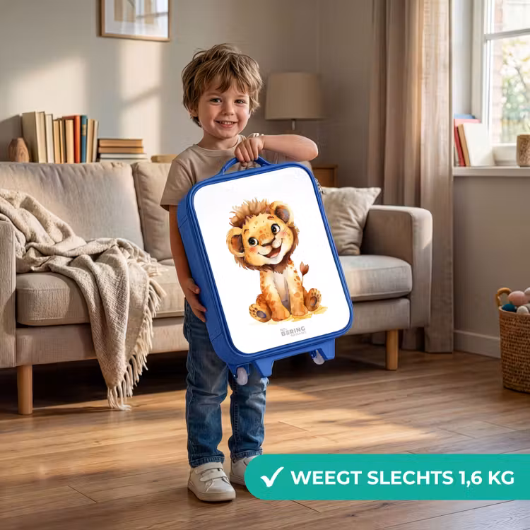 Kinderkoffer - Blauw - Baby leeuw — 2