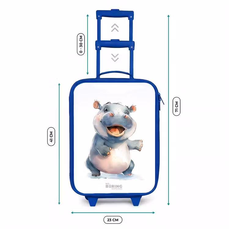 Kinderkoffer - Blauw - Baby nijlpaard — 6