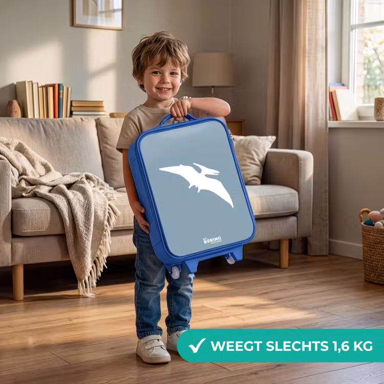Kinderkoffer - Blauw - Blauw met Pteranodon dino — 2