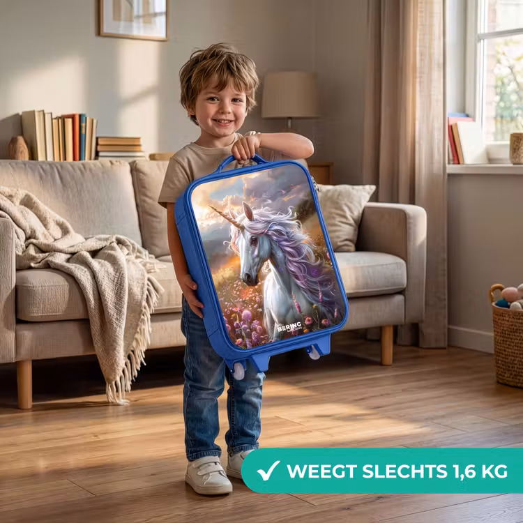 Kinderkoffer - Blauw - Pastel parelhoorn — 2