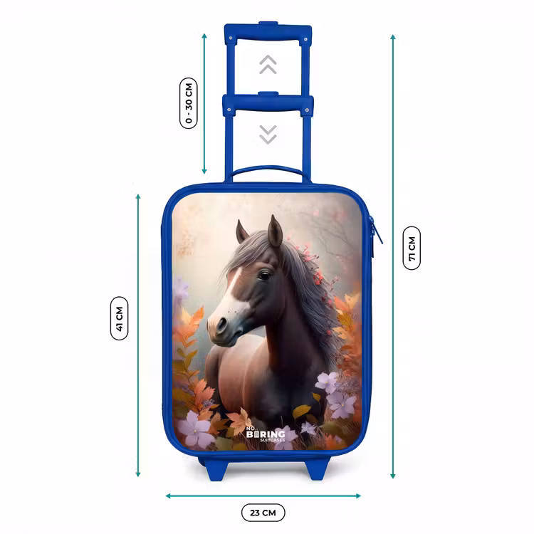 Kinderkoffer - Blauw - Bruin paard in de herfst — 6