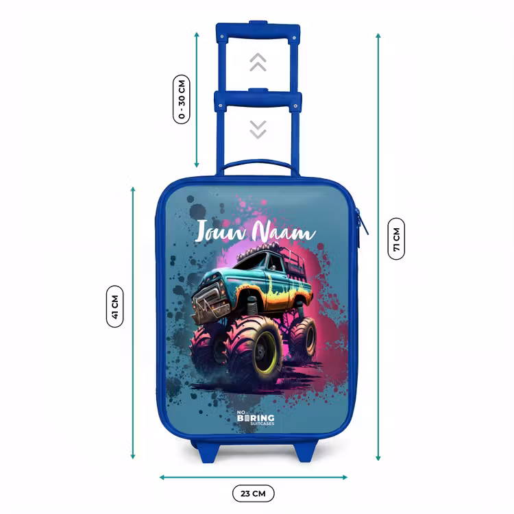 Kinderkoffer - Blauw - Monster Wheels — 6