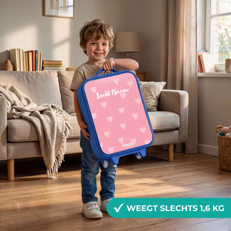 Kinderkoffer - Blauw - Hartjesritme — 2