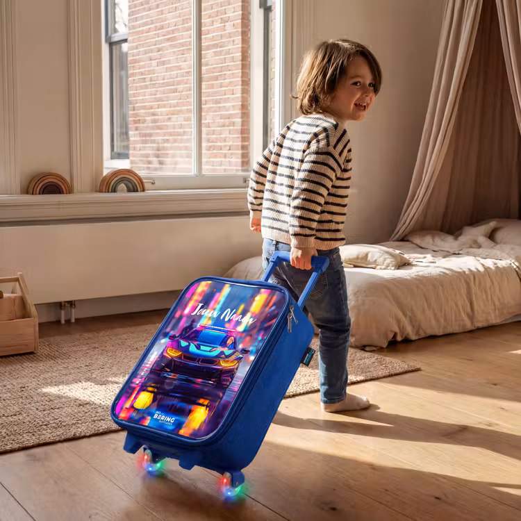 Kinderkoffer - Blauw - Neon nightcar — 3