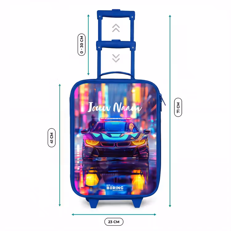 Kinderkoffer - Blauw - Neon nightcar — 6