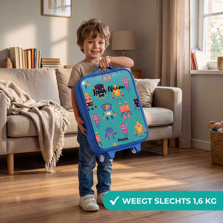 Kinderkoffer - Blauw - Robo rave — 2