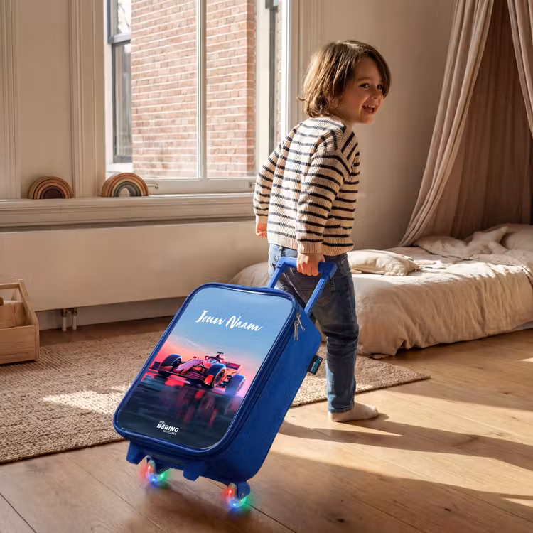 Kinderkoffer - Blauw - Rode racer — 3