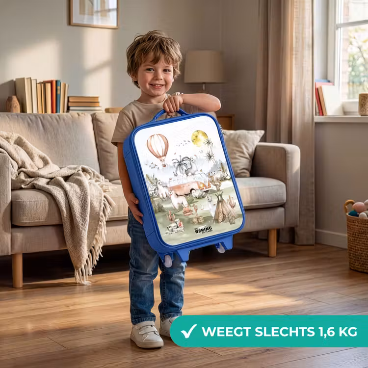 Kinderkoffer - Blauw - Alpaca avontuur — 2