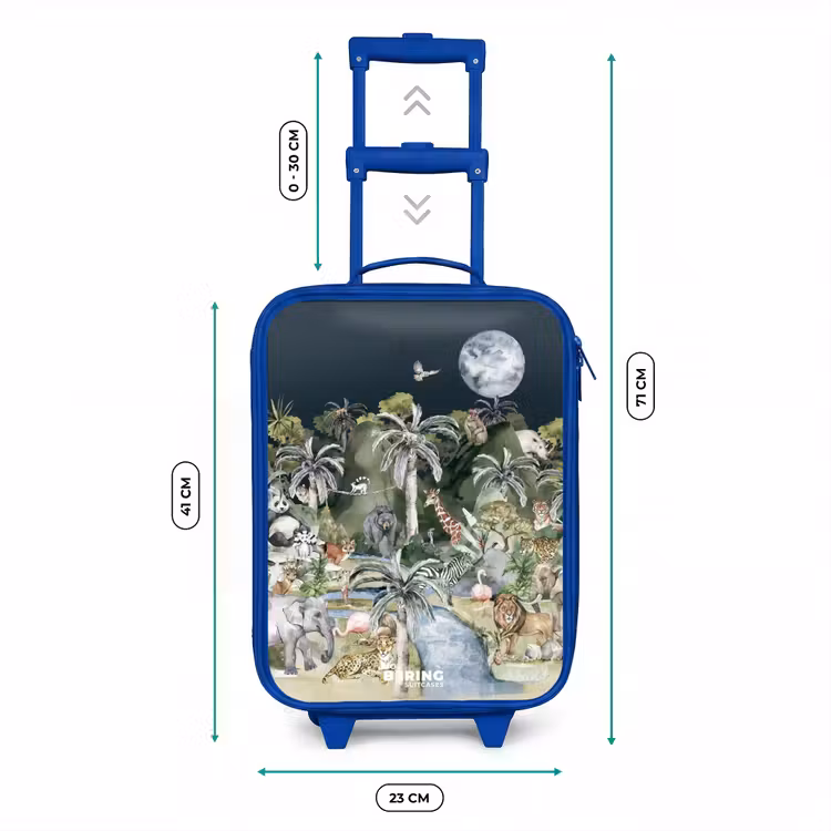 Kinderkoffer - Blauw - Jungle in de maneschijn — 6