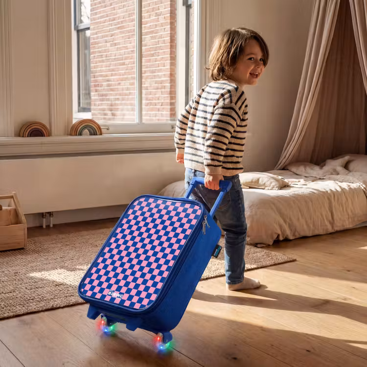 Kinderkoffer - Blauw - Blokjes - Blauw - Roze — 3