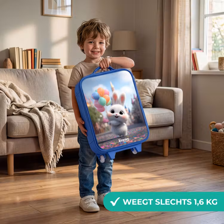 Kinderkoffer - Blauw - Konijn - Ballonnen — 2