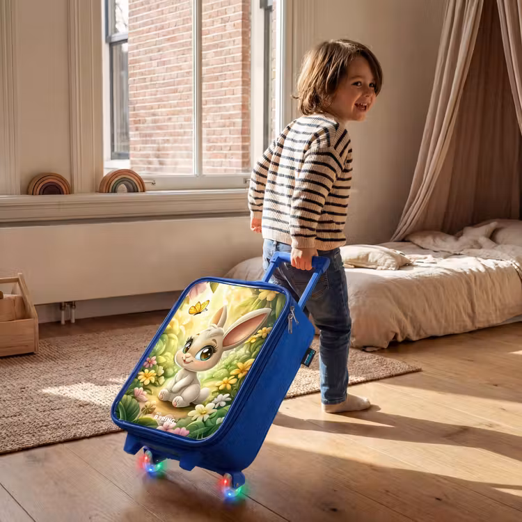 Kinderkoffer - Blauw - Konijn - Zonlicht - Sprookjesachtig - Vlinder — 3