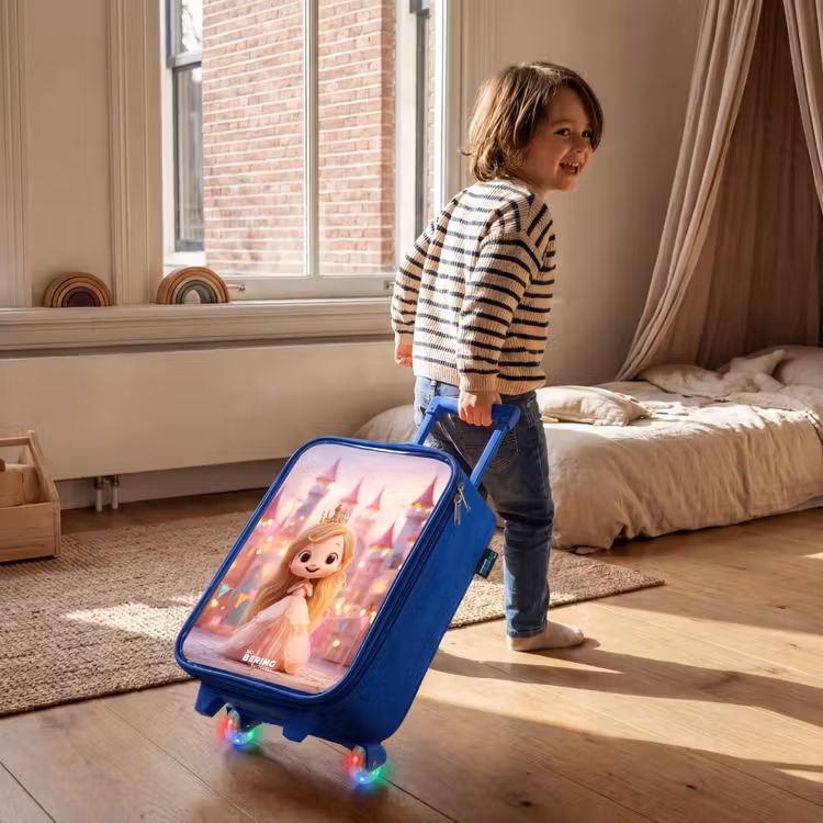 Kinderkoffer - Blauw - Prinses - Roze - Kasteel — 3