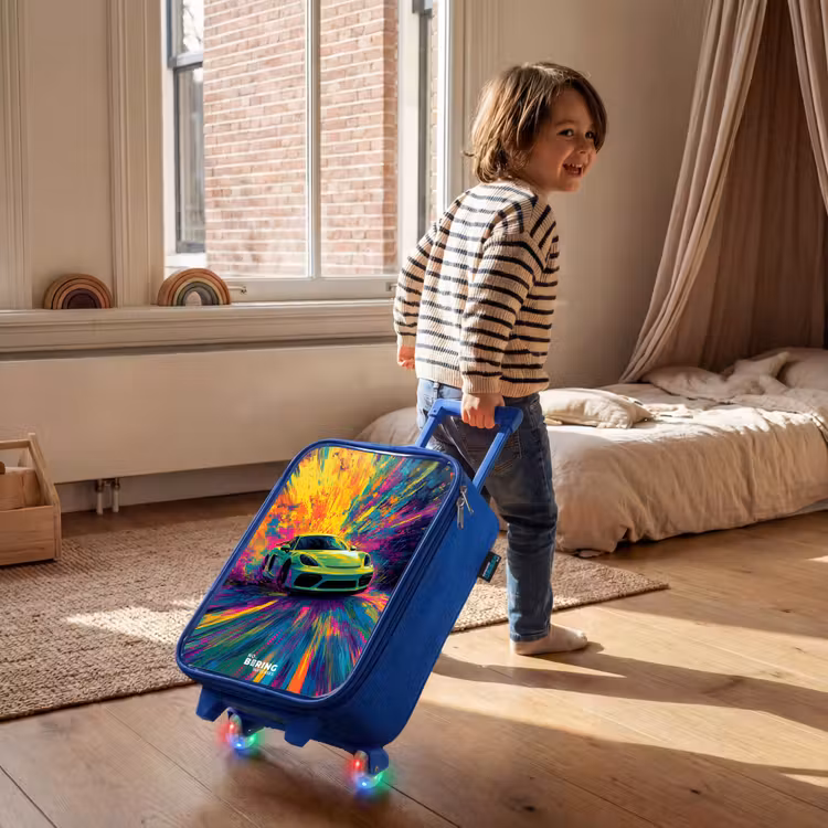 Kinderkoffer - Blauw - Sportwagen - Explosie - Kleurrijk - Verfstrepen — 3