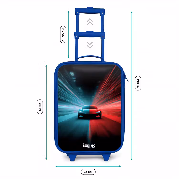 Kinderkoffer - Blauw - Sportwagen - Lichtstralen - Neon - Blauw — 6