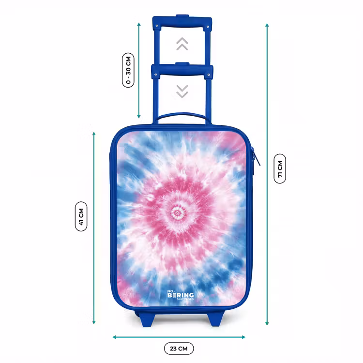 Kinderkoffer - Blauw - Tie dye - Abstract - Blauw - Roze — 6