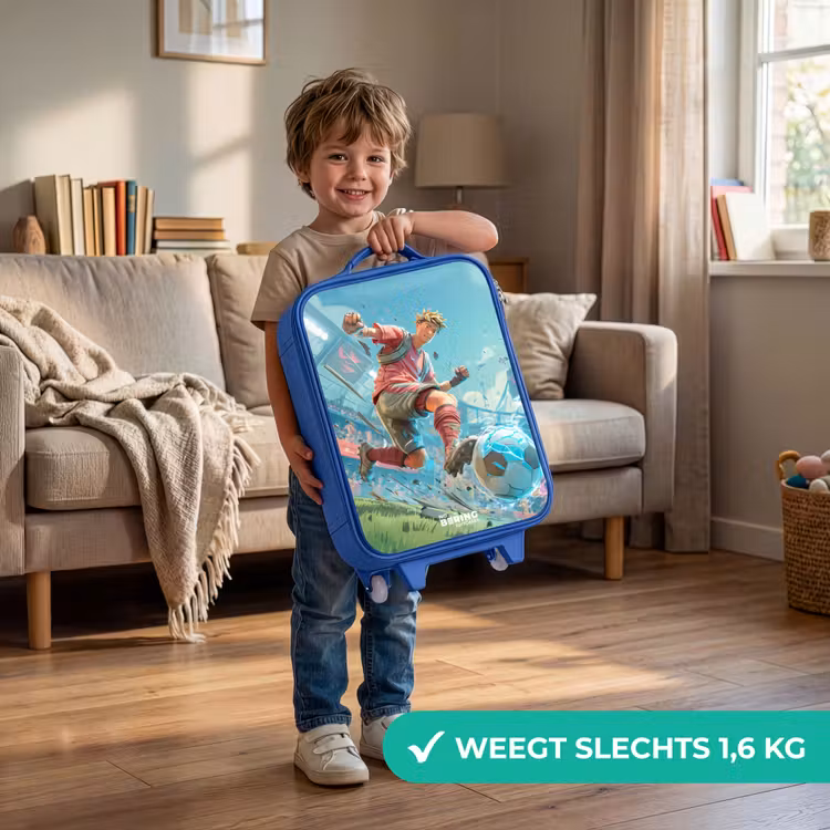Kinderkoffer - Blauw - Voetbal - Jongen - Stadion - Elektrisch — 2
