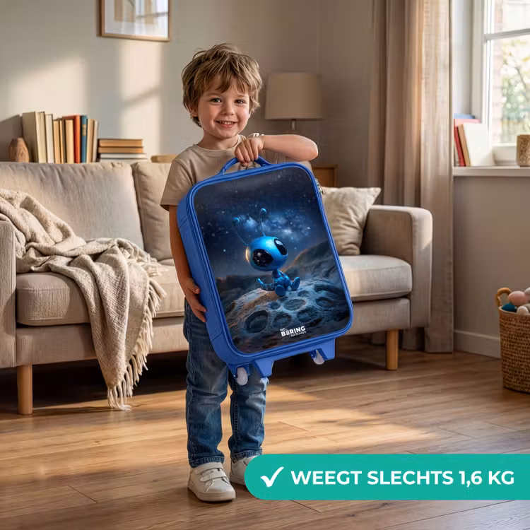 Kinderkoffer - Blauw - Blauw buitenaards wezentje onder sterrenhemel — 2