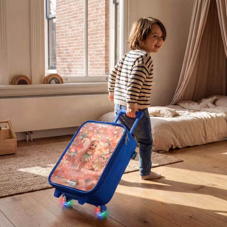 Kinderkoffer - Blauw - Bloemenfee in roze sprookjeswereld — 3