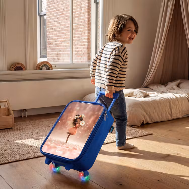Kinderkoffer - Blauw - Fee met madeliefjes — 3