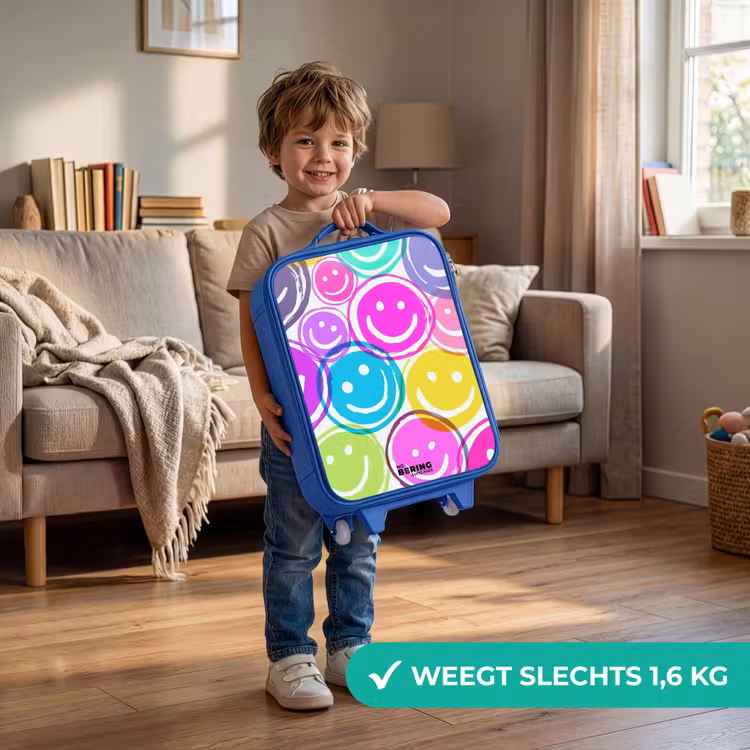 Kinderkoffer - Blauw - Kleurrijke glimlachexplosie — 2