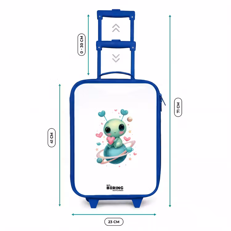 Kinderkoffer - Blauw - Lief buitenaards wezentje met hartje — 6