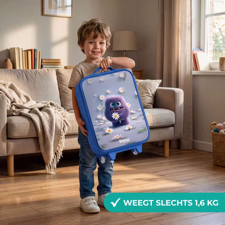 Kinderkoffer - Blauw - Paars Pluizig Vriendje met Madelief — 2