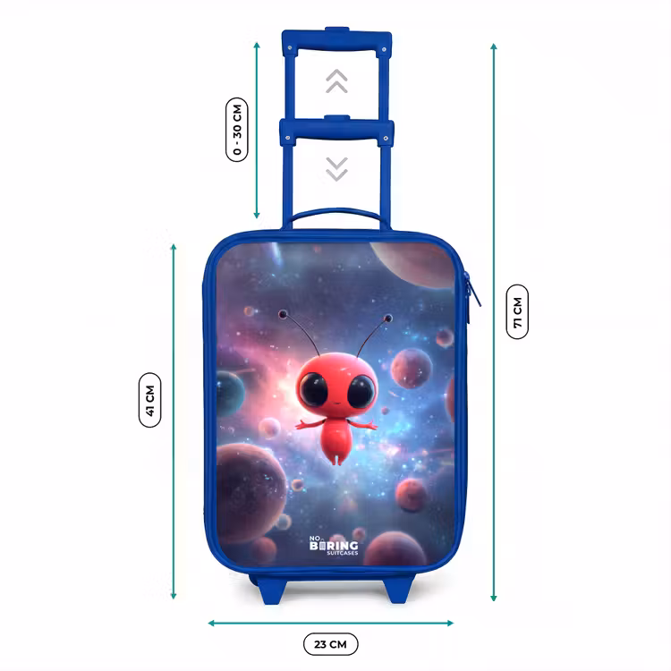 Kinderkoffer - Blauw - Rood Ruimtewezen in Kosmische Dans — 6