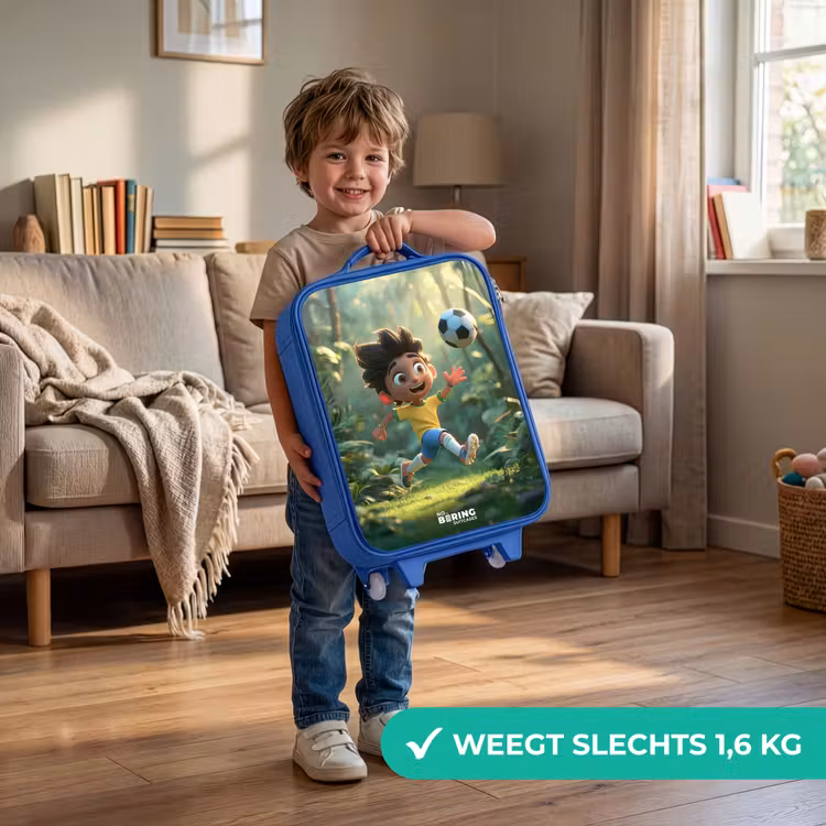 Kinderkoffer - Blauw - Voetbal - Jongen - Bos — 2
