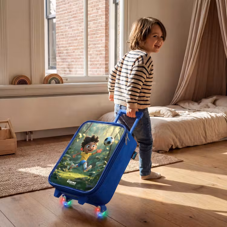 Kinderkoffer - Blauw - Voetbal - Jongen - Bos — 3