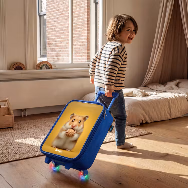 Kinderkoffer - Blauw - Hamster - Walnoot - Dier — 3