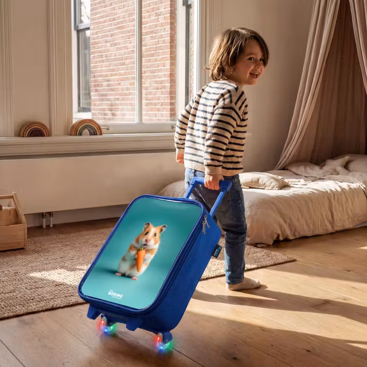 Kinderkoffer - Blauw - Hamster - Wortel - Dier — 3