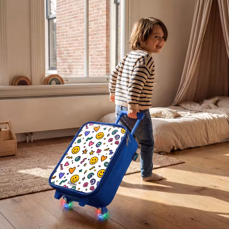 Kinderkoffer - Blauw - Smiley - Hartje - Ster — 3