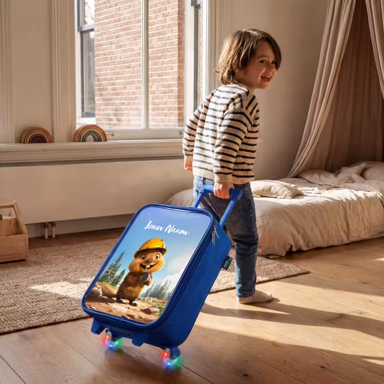 Kinderkoffer met naam - Blauw - Billy Bouwhelm — 3