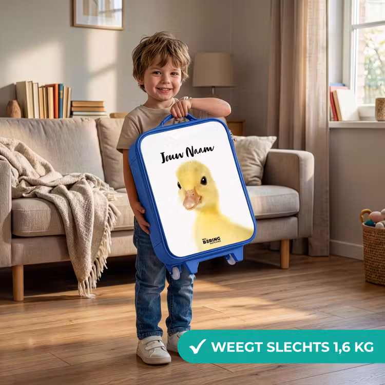 Kinderkoffer met naam - Blauw - Barry de Badeend — 2