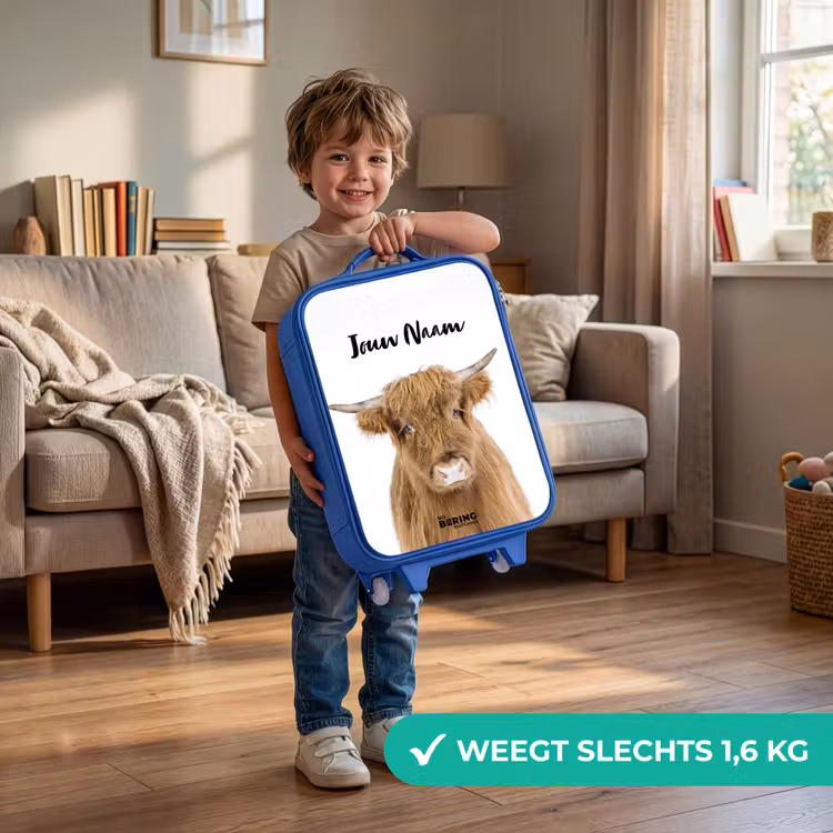 Kinderkoffer met naam - Blauw - Halbe Hooglander — 2