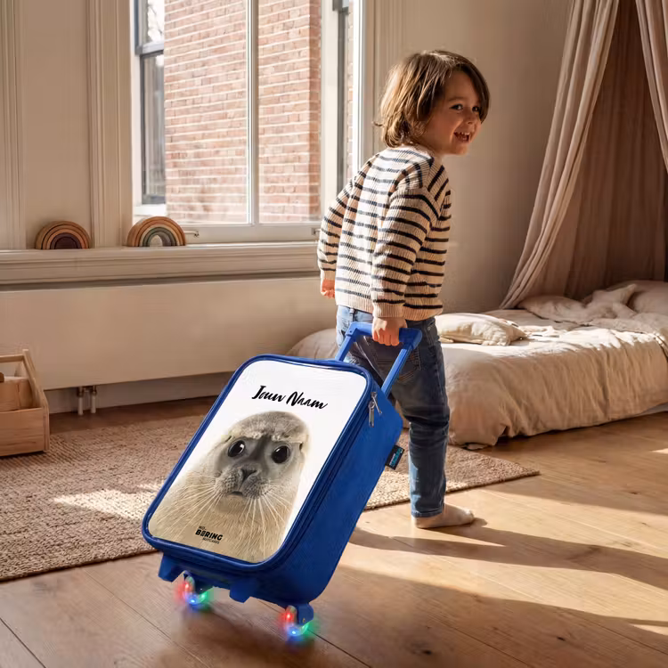 Kinderkoffer met naam - Blauw - Zyon Zeehond — 3
