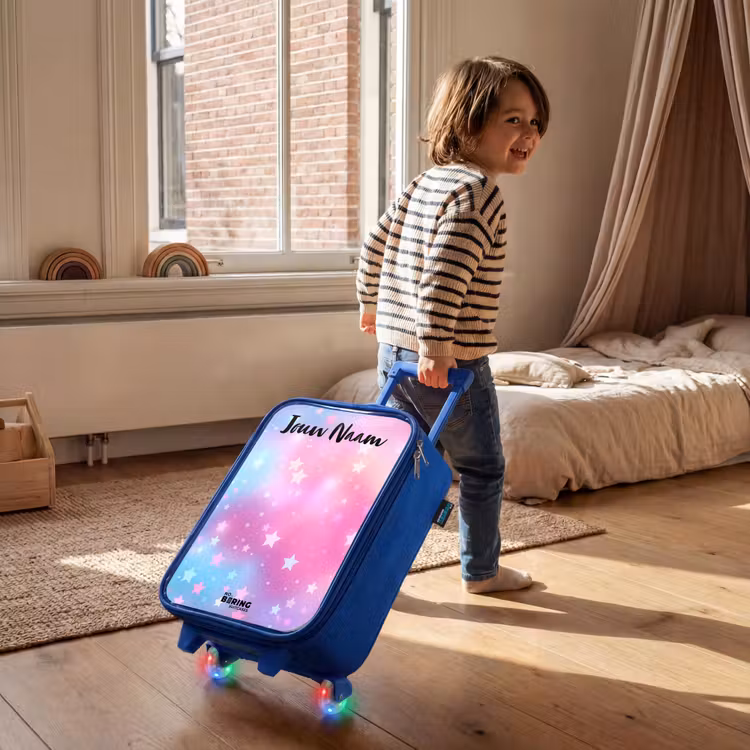 Kinderkoffer met naam - Blauw - Sterren - Roze - Blauw — 3