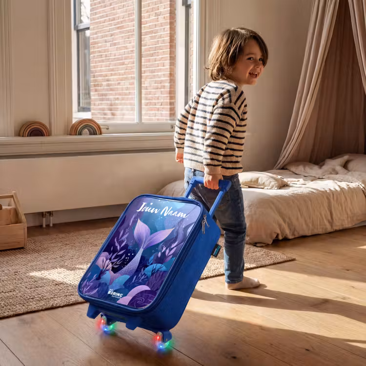 Kinderkoffer met naam - Blauw - Zeemeermin - Onderwater - Paars - Blauw — 3